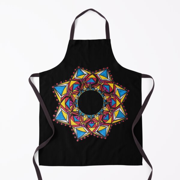 Item preview, Yellow and Blue Mandala, a Colorful Geometric Drawing designed and sold by Lucidesigns.