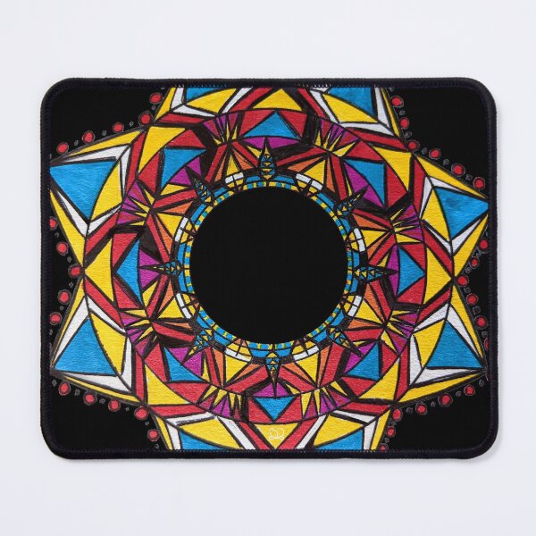 Item preview, Yellow and Blue Mandala, a Colorful Geometric Drawing designed and sold by Lucidesigns.