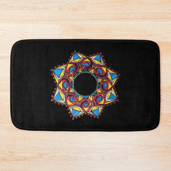 Item preview, Yellow and Blue Mandala, a Colorful Geometric Drawing designed and sold by Lucidesigns.