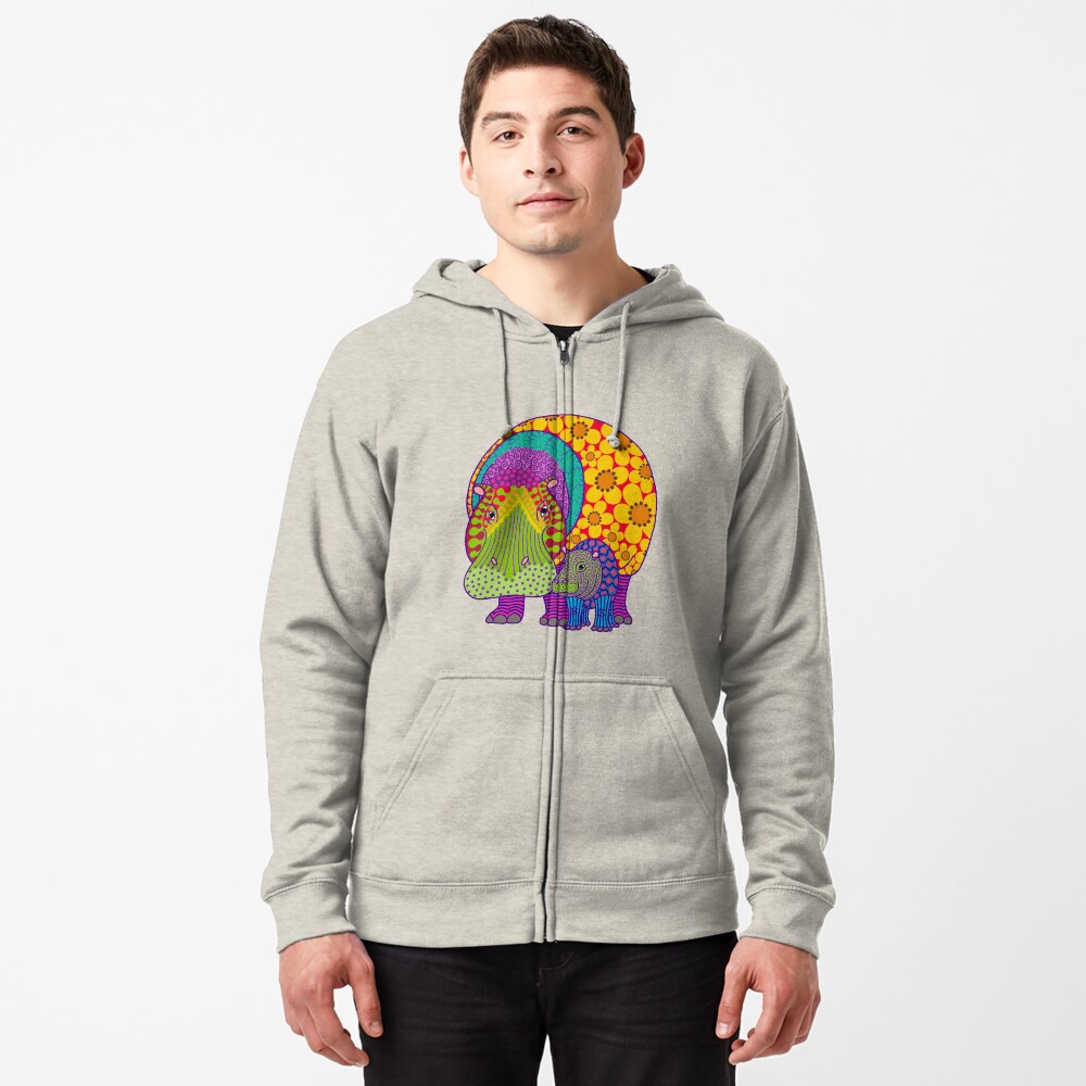 Aperçu de l'œuvre Veste zippée à capuche créée et vendue par Hippopottermiss.