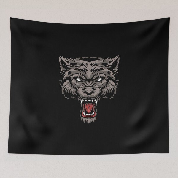 Item preview, Colorful dangerous scary and ferocious wolf head designed and sold by NerimaxCreative.