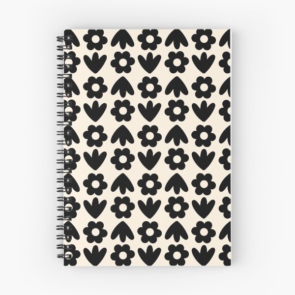 Item preview, Freja Flowers Scandinavian Floral Pattern in Black and Almond Cream designed and sold by kierkegaard.