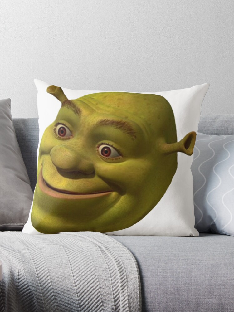 Shrek Face Meme Throw Pillow, Shrek Movie Pillow Cases Gifts Unisex Adults