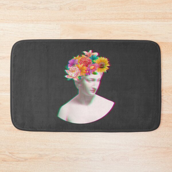 Item preview, Glitched Floral Greek Stone Bust Statue Head  designed and sold by everything4eva.