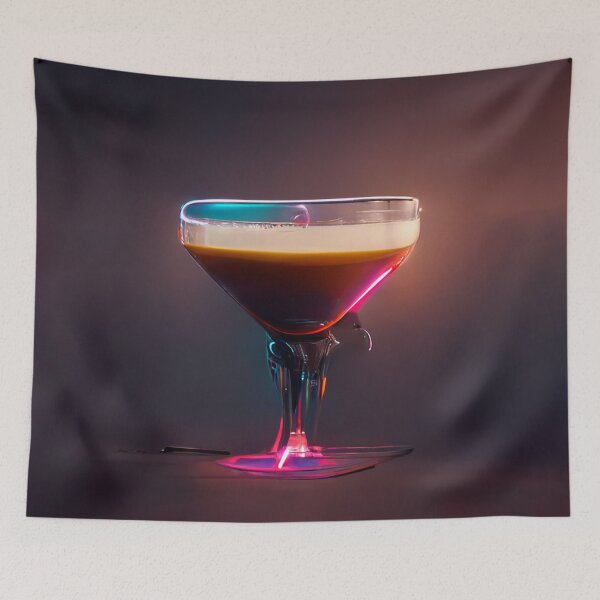 Aperçu de l'œuvre Esthétique Néon - Espresso Martini | cocktail | Oeuvre | Illustration créée et vendue par DadoDesigns.