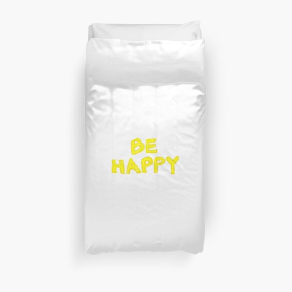 Be Happy, colorful hand writing on paper, happiness conceptual image Duvet Cover