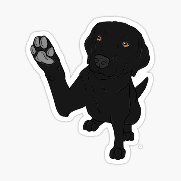 Give me Paw - - Black Lab Sticker