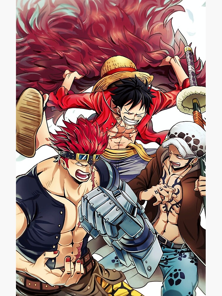 Luffy Kid Law One Piece Poster For Sale By Shonnawener Redbubble