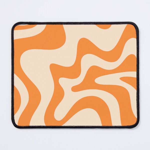 Item preview, Retro Liquid Swirl Abstract Pattern Square in Medium Light Tangerine Orange and Peach Tones designed and sold by kierkegaard.