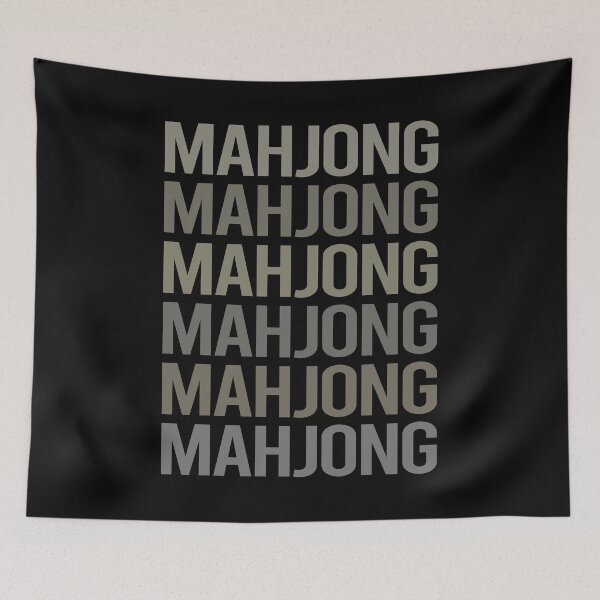 Item preview, Gray Text Art Mahjong Majong Mah Jong Mah Jongg designed and sold by StoreCalamity.
