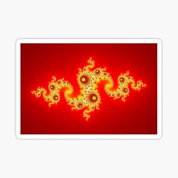 Fire Fractal Julia Spiral 1 Sticker