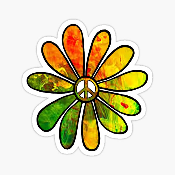 Item preview, Flower Power Peace in Orage and Green designed and sold by Swigalicious.