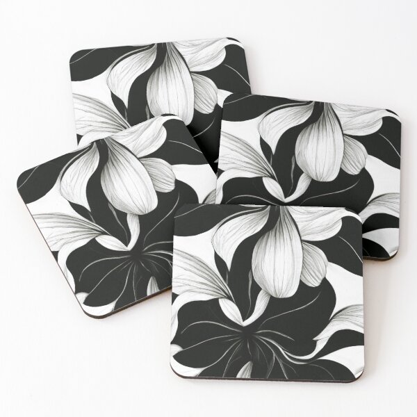 Item preview, floral design in black and white designed and sold by Aliveforfun.