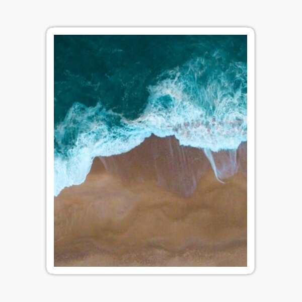 "Cool colourful blue and brown ocean and beach Art." Sticker for Sale
