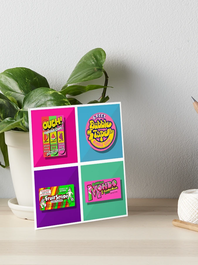 90s Kid Bubble Gum Art Board Print for Sale by PixelzInk