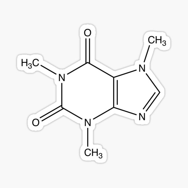 Caffeine Molecule Decal // Car Decal // Laptop Decal // Coffee
