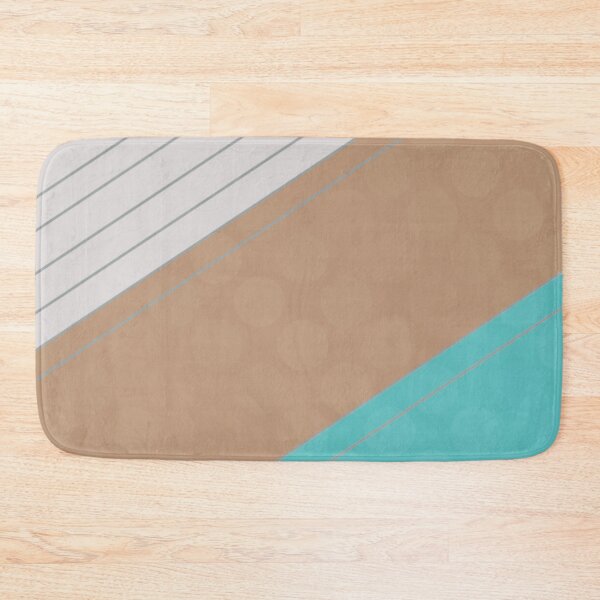 Item preview, Geometric Lines | Abstract Art Design | Diagonal | White, Brown and Blue / Turquoise designed and sold by Peaceful Lotus Home Design.
