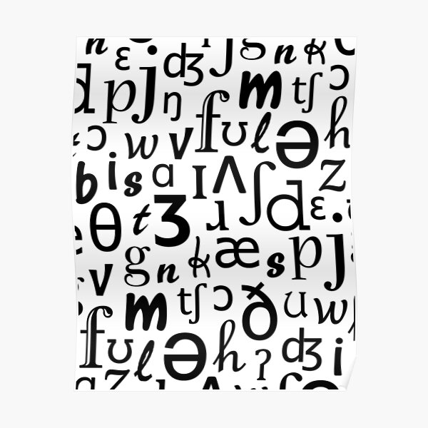 English Phonetic Sounds | Linguistics (White) Poster