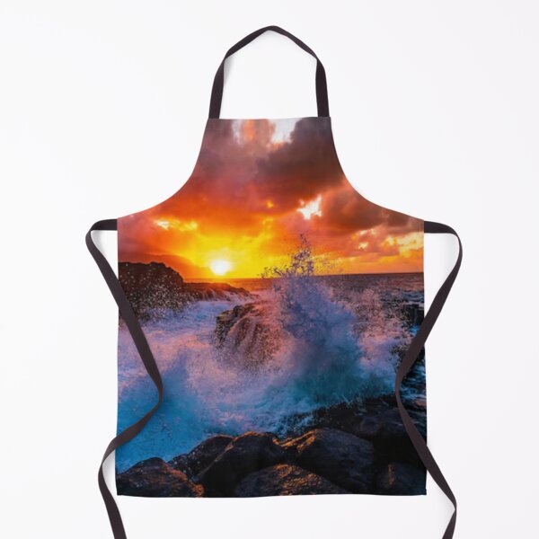 Item preview, Cute ocean splashing on rocks at sunset Art. designed and sold by BEAUTY ⭐⭐⭐⭐⭐.