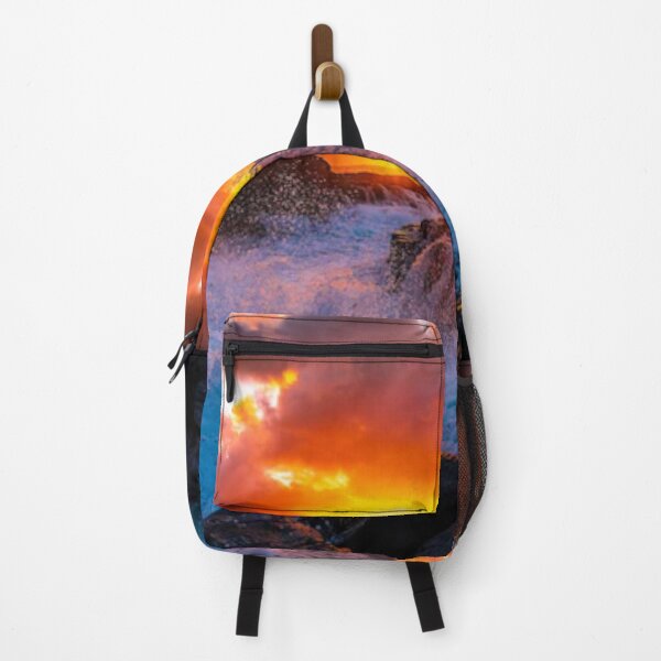 Item preview, Cute ocean splashing on rocks at sunset Art. designed and sold by BEAUTY ⭐⭐⭐⭐⭐.