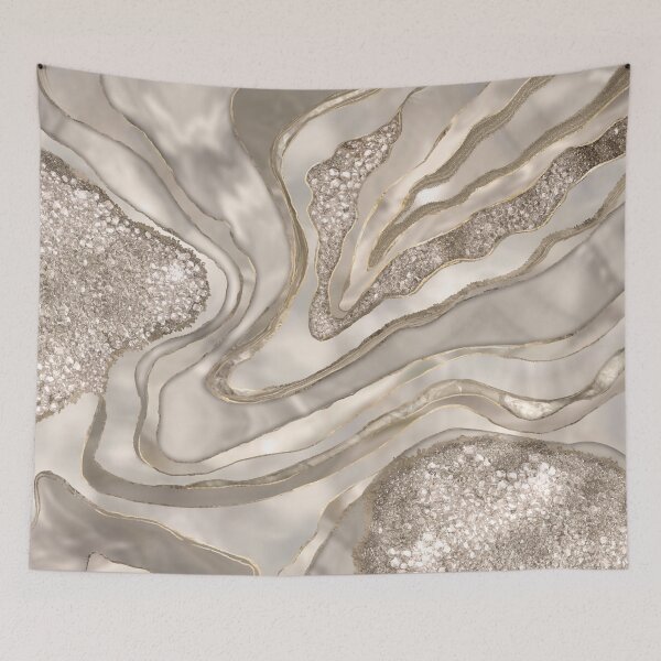 Item preview, Pearl, diamonds and platinum geode digital art designed and sold by k9printart.
