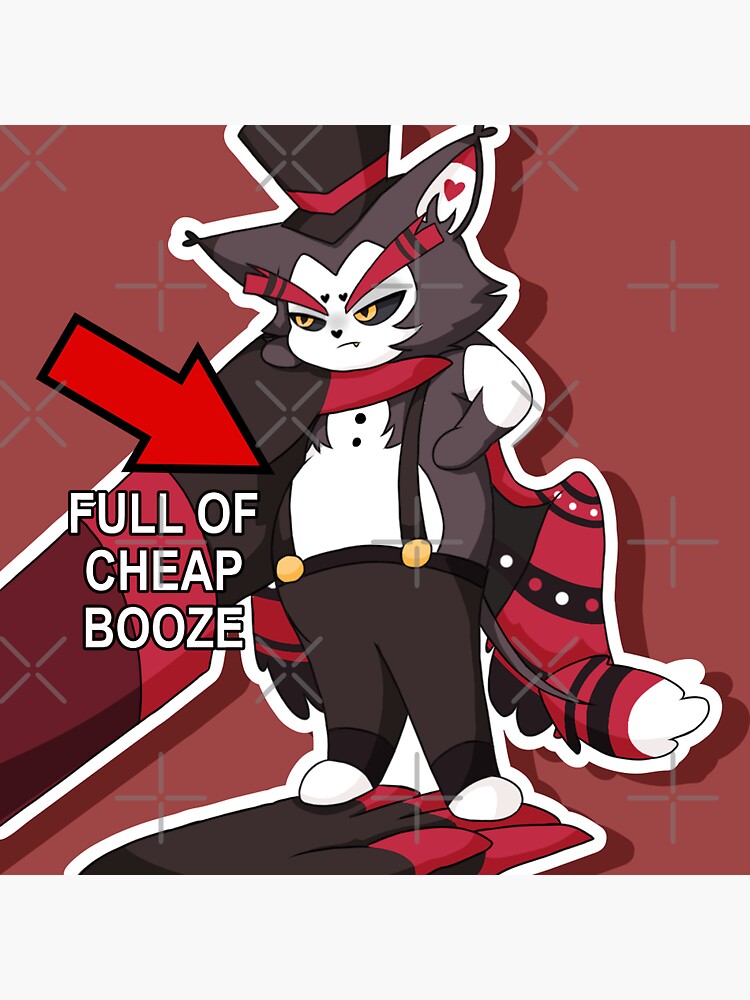 "Hazbin Hotel Husk Full Of Cheap Booze" Sticker For Sale By Goatgoesmbe ...