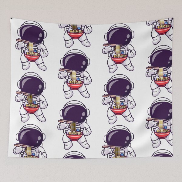 Item preview, Cute astronaut eating ramen noodles with chopstick design. designed and sold by BEAUTY ⭐⭐⭐⭐⭐.