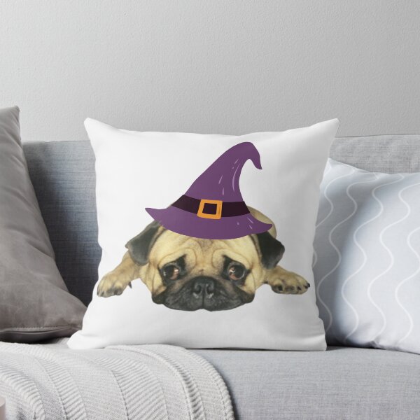 Item preview, Pug with witch hat.  Wtiching Pug  Halloween Pug designed and sold by Doggymadness.