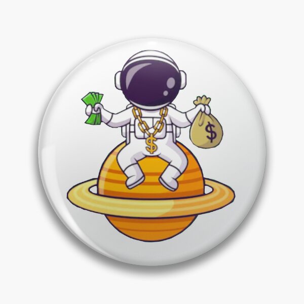 Item preview,  Cute rich astronaut with money and golden chain with a planet cartoon design. designed and sold by BEAUTY ⭐⭐⭐⭐⭐.