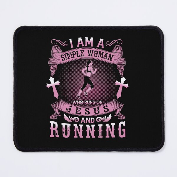 Item preview, I am A Simple Woman who runs on Jesus and running funny love cute faith quotes  designed and sold by beckadamr.