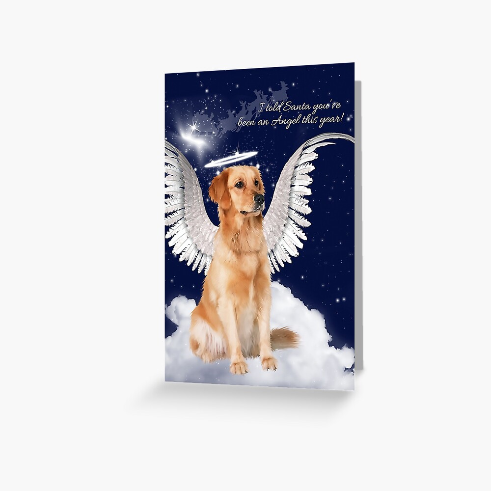 A Dog with a halo on the cover Tree-Free Bithday Card 