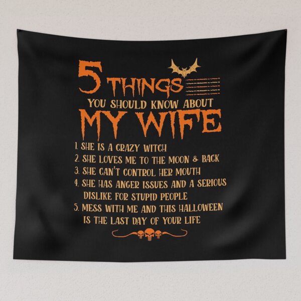 Item preview, 5 Things You Should Know About My Wife She Is A Crazy Witch halloween matching funny gifts designed and sold by beckadamr.