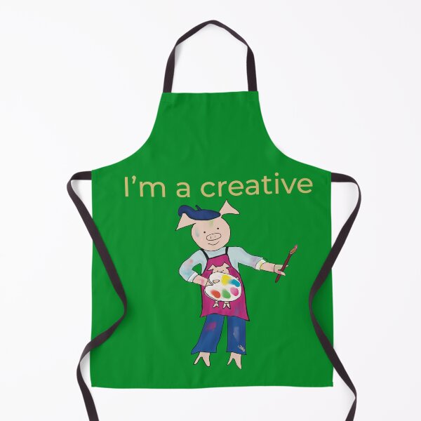Item preview, Artist! Green I'm a creative, left handed pig painter, artist. designed and sold by PiggingJapan.