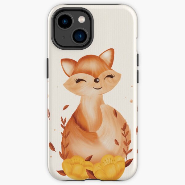 Autumn fox with flowers iPhone Tough Case
