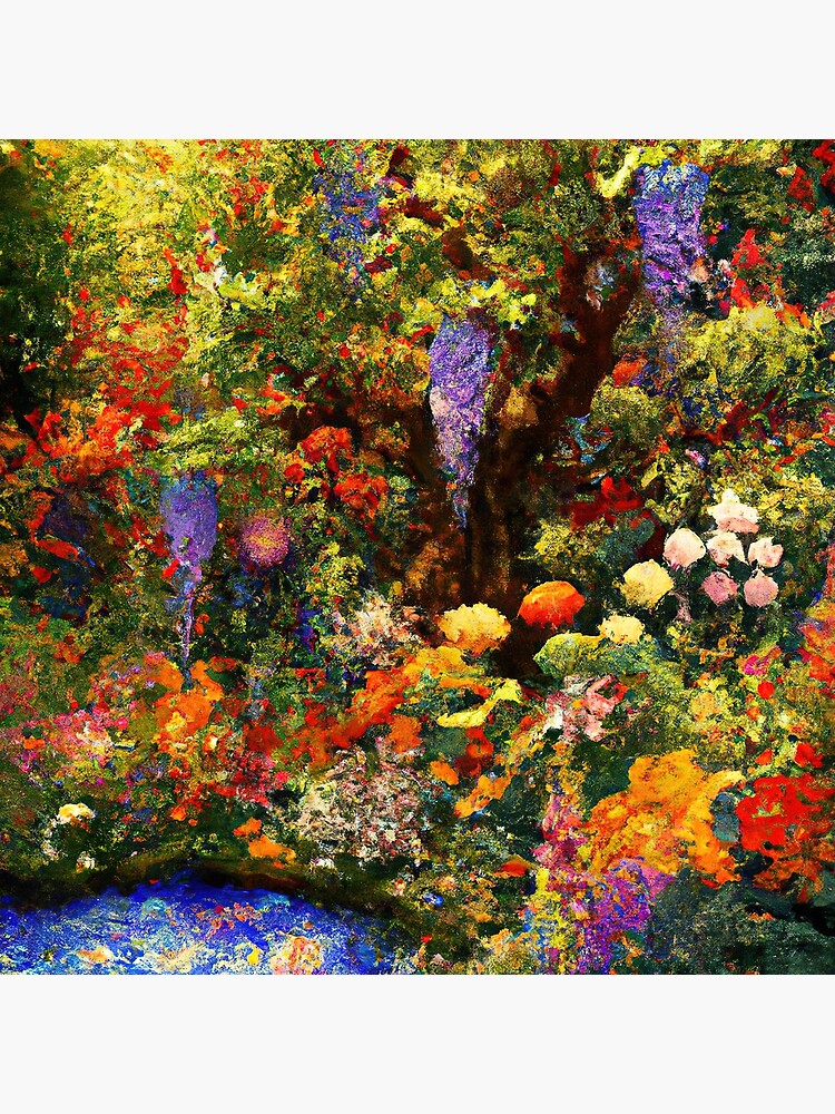 Aperçu 3 sur 3. Poster avec l'œuvre Jardin de fleurs Gustav Klimt créée et vendue par maniacfitness.