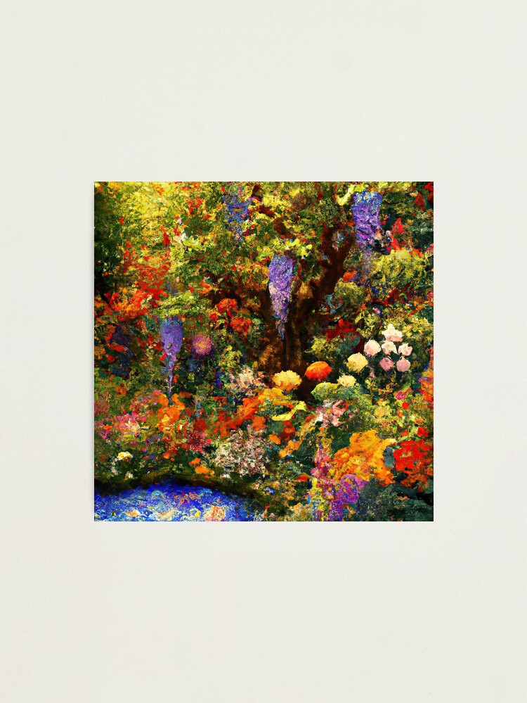Aperçu 1 sur 3. Impression photo avec l'œuvre Jardin de fleurs Gustav Klimt créée et vendue par maniacfitness.