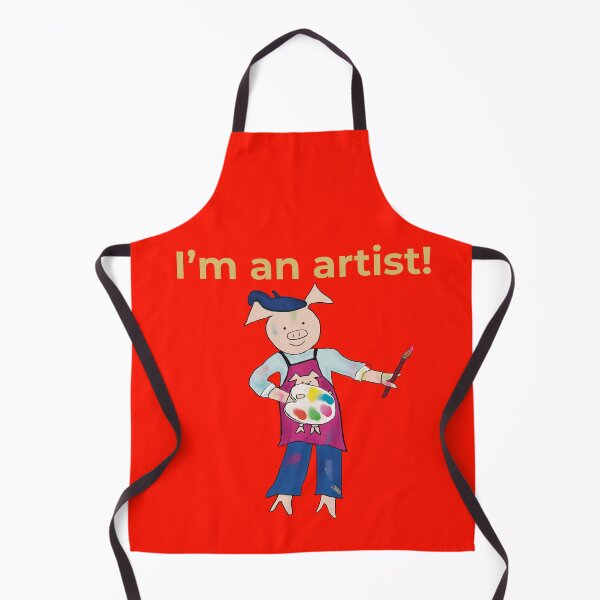 Item preview, Artist! Orange I'm an artist, left handed pig painter, artist. designed and sold by PiggingJapan.