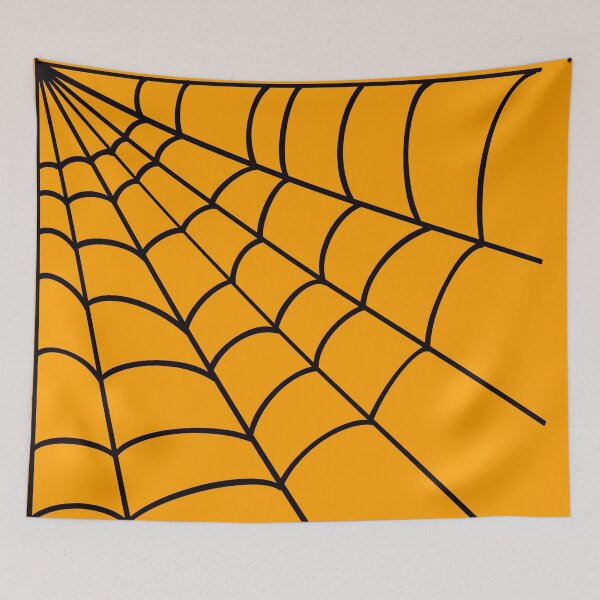 Artikelvorschau, Ecke Spinnennetz, orangefarbener Hintergrund entworfen und verkauft von AutumnJude Rowan.