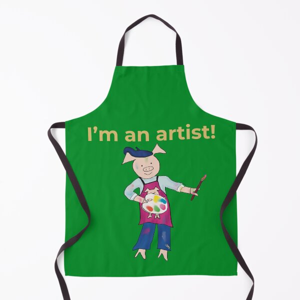 Item preview, Artist! Green I'm an artist, left handed pig painter, artist. designed and sold by PiggingJapan.