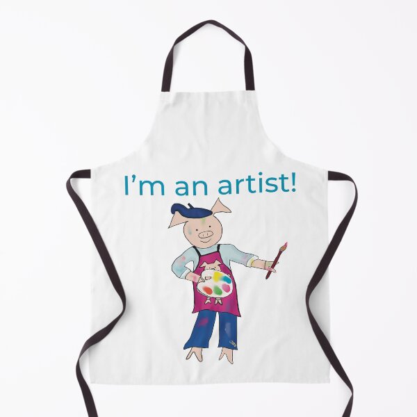 Item preview, Artist! I'm an artist, left handed pig painter, white. Artist designed and sold by PiggingJapan.