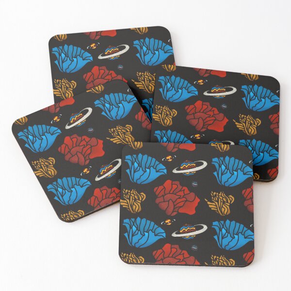 Item preview, Dark Space Flower Pattern - Bright Colors designed and sold by Lucidesigns.