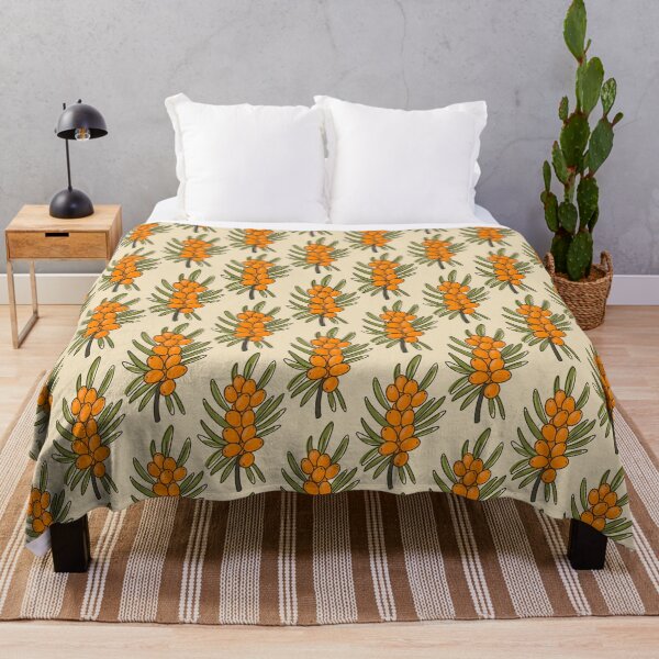 Item preview, Seamless pattern with doodle sea buckthorn branch designed and sold by Nattalu.