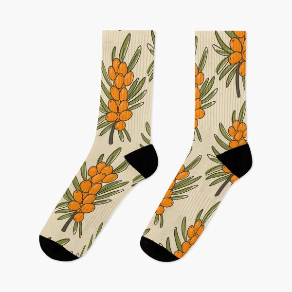 Item preview, Seamless pattern with doodle sea buckthorn branch designed and sold by Nattalu.