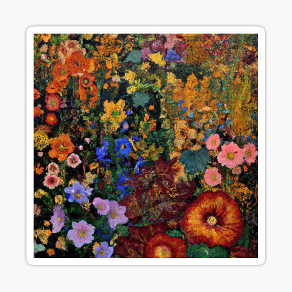Aperçu de l'œuvre Jardin de fleurs Gustav Klimt créée et vendue par maniacfitness.