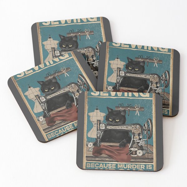 Item preview, Cat sewing because murder is wrong designed and sold by CarolinHamm.