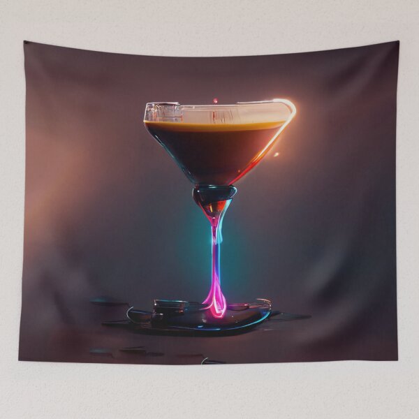 Aperçu de l'œuvre Esthétique Néon - Espresso Martini | cocktail | Oeuvre | Illustration créée et vendue par DadoDesigns.