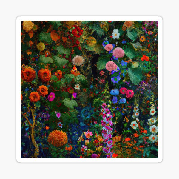 Aperçu de l'œuvre Jardin de fleurs Gustav Klimt créée et vendue par maniacfitness.