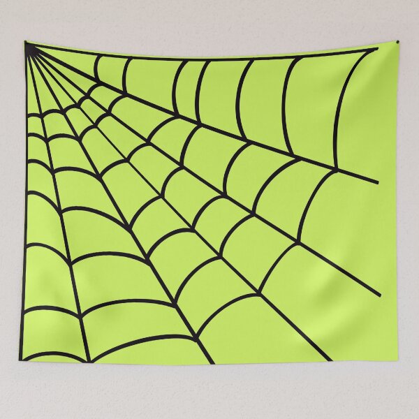 Artikelvorschau, Ecke Spinnennetz, Halloween grüner Hintergrund entworfen und verkauft von AutumnJude Rowan.