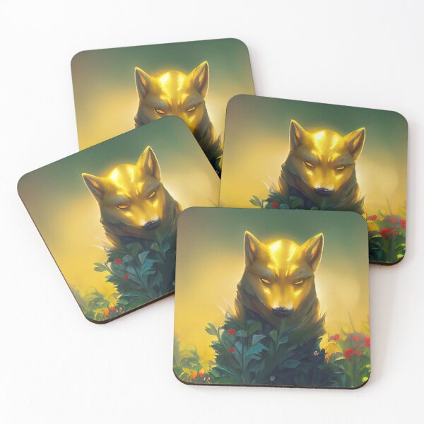 Item preview, Golden wolf in the garden designed and sold by thetamar.