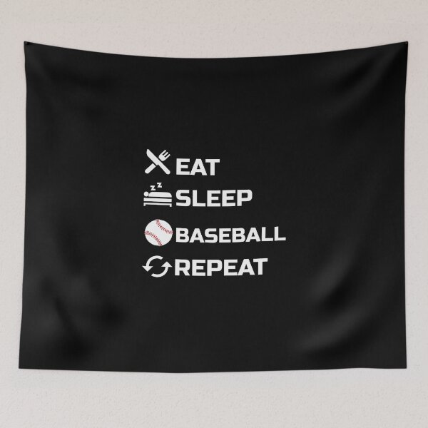 Item preview, Eat Sleep Baseball Repeat Catcher Pitcher Coach Baseball Player Sticker designed and sold by marisannogm.